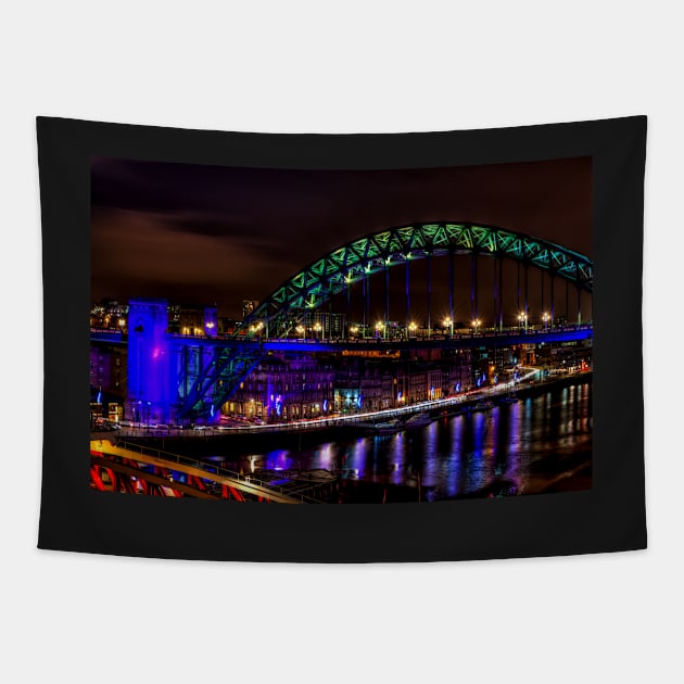 Newcastle Quayside At Night Tapestry by axp7884