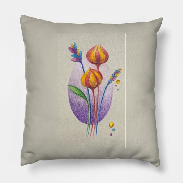 Flower lanscape Pillow by stupidpotato1