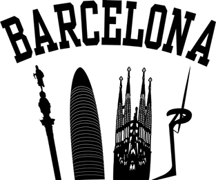 BARCELONA Skyline (Black) Magnet