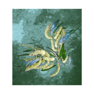 Abstract wattle in blue and green T-Shirt