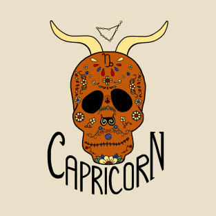 Capricorn Zodiac Dia De Los Muertos Style T-Shirt