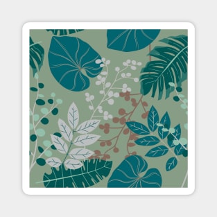 Tropical Leaves - Earthy Colors Magnet