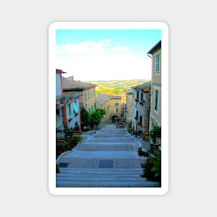 La Piaggia staircase and the Polenta well from above in Corinaldo Magnet