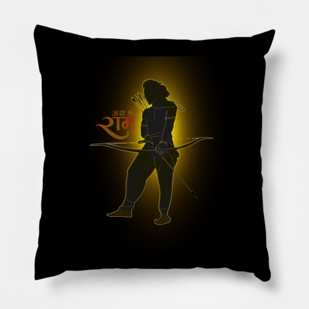 Jay shree ram Pillow by ARTCHAN 