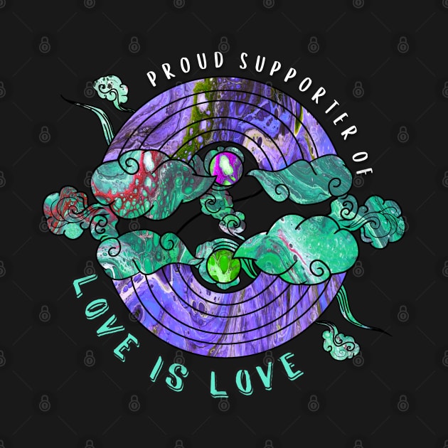 Proud Supporter of Love is Love Rainbows - Purple & Teal by v_art9