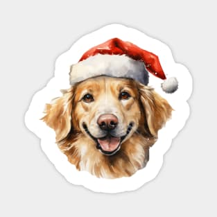 Golden Retirever Dog Christmas New Year Mood Magnet