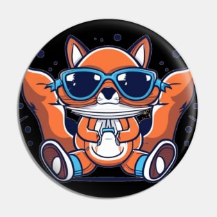 Funny Fox with Sunglasses Pin