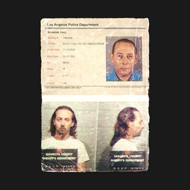 Vintage - pee wee herman - paul rubens mugshot - police by socialmati