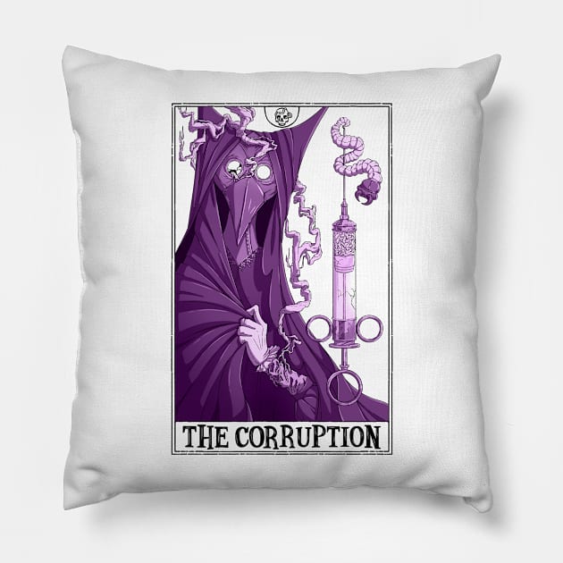 The Corruption Tarotesque (light) Pillow by Rusty Quill