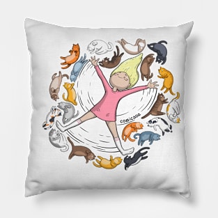 strong and independent woman cat lover Pillow