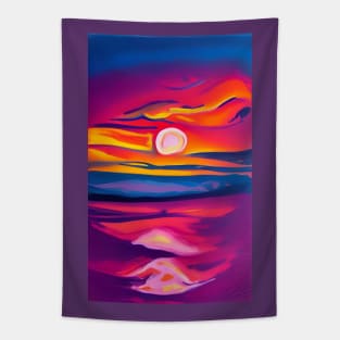 Vibrant sunset painting Tapestry