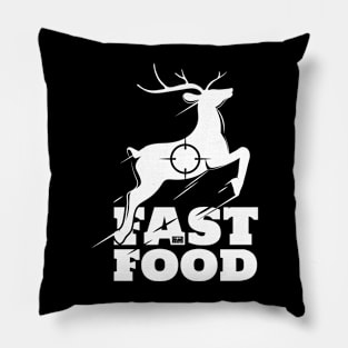 Deer Fast Food Buck Hunting Hunter Eat Food Meat Lovers Wht Pillow