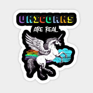 Unicorns Are Real Rainbow Humor Fun Magnet