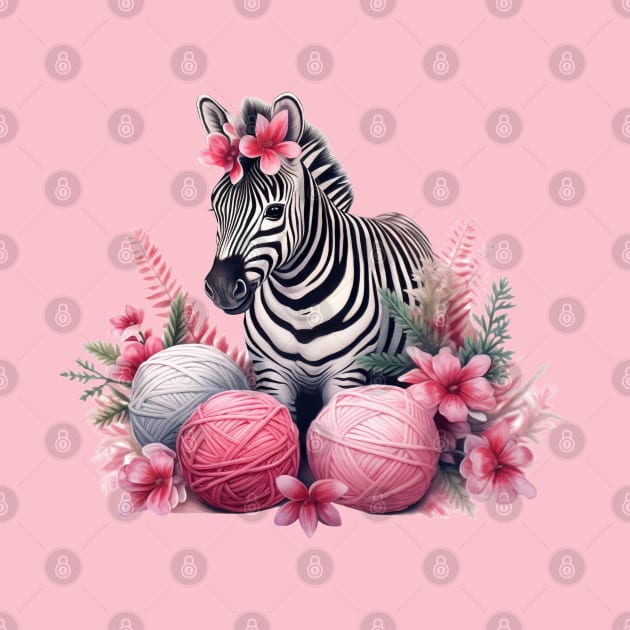 Pink Christmas Zebra by Chromatic Fusion Studio