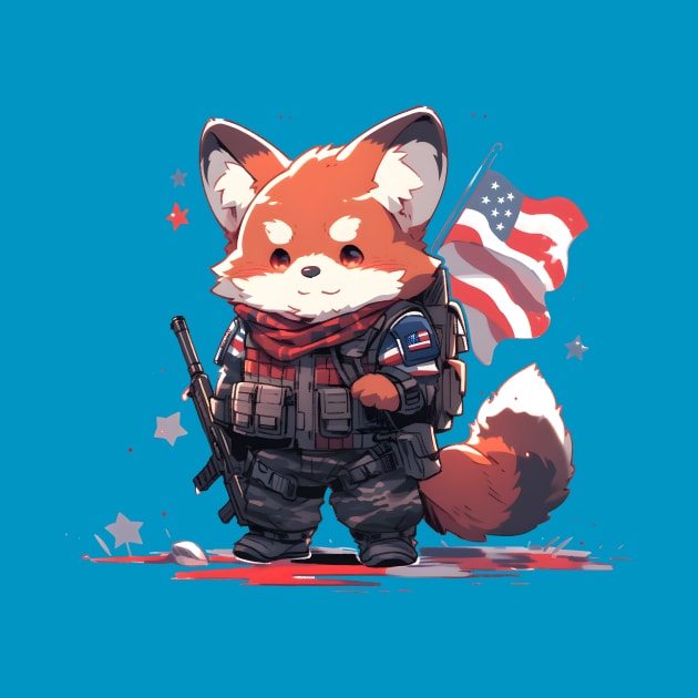 Patriotic Red Panda! by The Digital Den