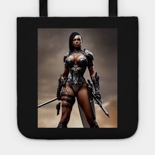 Black Beauty Warrior Sci-Fi Style T-Shirt Tote