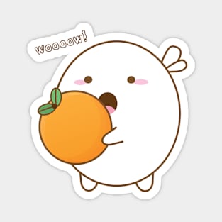 Ichan holding an orange - Kawaii Emojis Magnet