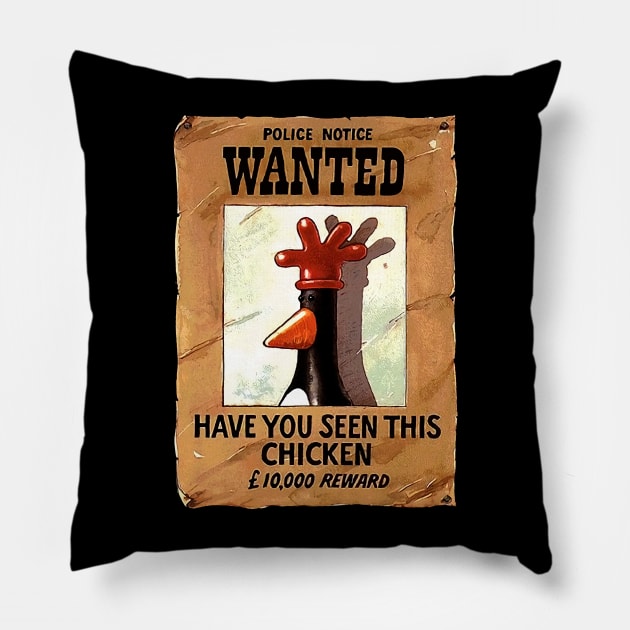 Police Notice Wanted Have You Seen This Chicken (2) Pillow by Ac Vai