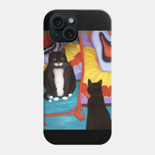 Tuxedo Cat and Fun House Mirror Phone Case