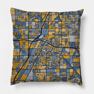 Las Vegas Map Pattern in Blue & Gold Pillow