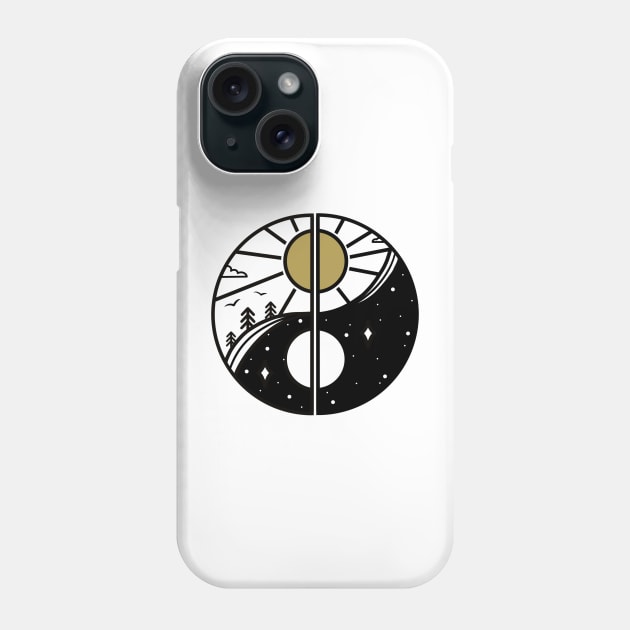 Yin Yang Night Day Phone Case by P7 illustrations 