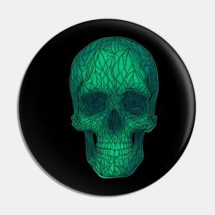 Stained Glass Skull - green version Pin