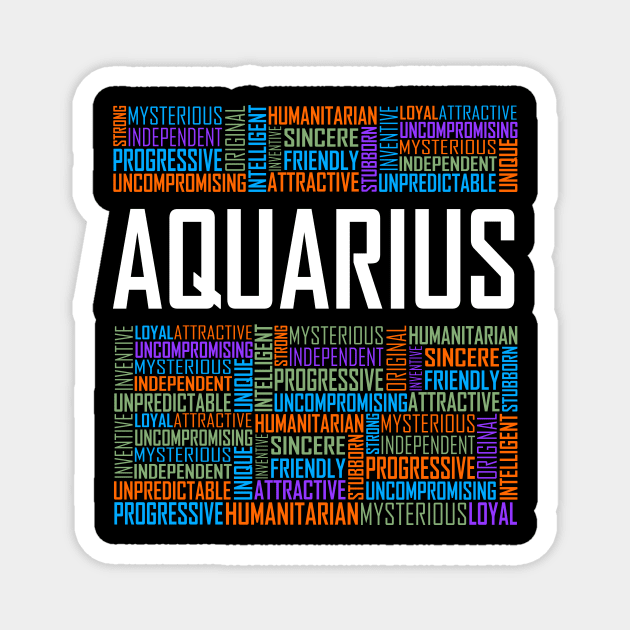 Aquarius Zodiac Words Magnet by LetsBeginDesigns