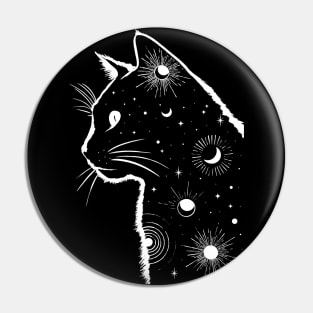 Black Galaxy Cat Pin