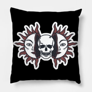 Sunflowers Skull Artwork Pillow