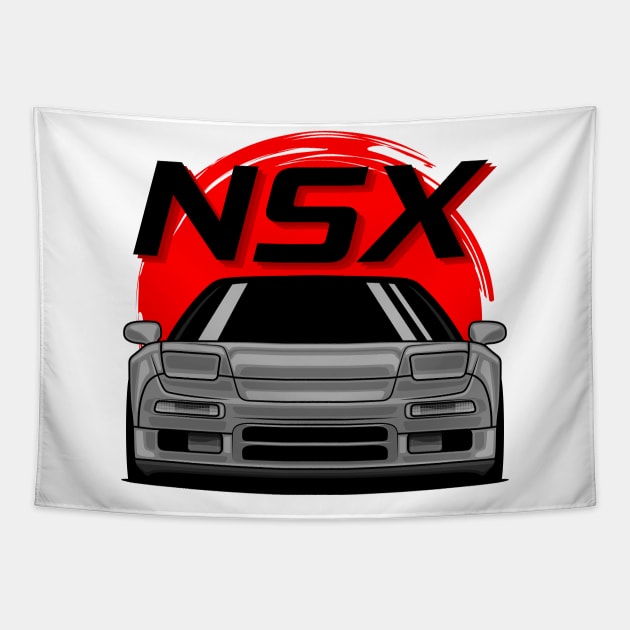 Silver NSX MK1 Front JDM Tapestry by GoldenTuners