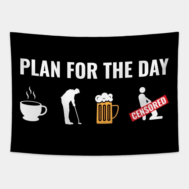 Golf Plan For The Day Tapestry by c1337s