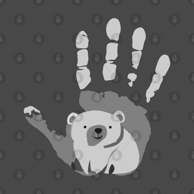 Bear Hand Grey by Markyartshop