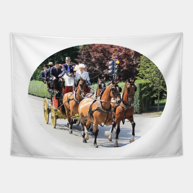 Newport Horses and Carriages Tapestry by Laybov