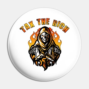 Tax The Rich Orange Pin