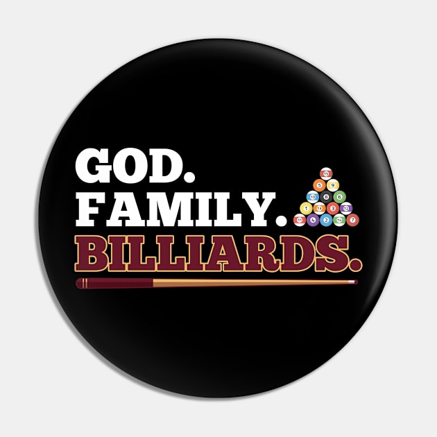 God Family Billiards Pool Player Pin by TeeShirt_Expressive