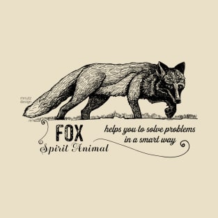 Spirit animal - fox - black T-Shirt