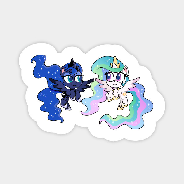 Pony Life Celestia And Luna My Little Pony Magnet Teepublic