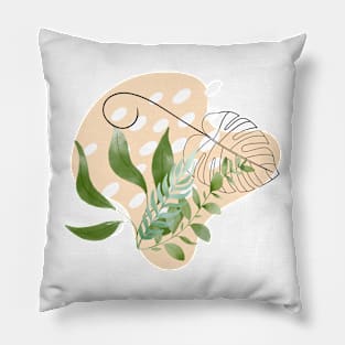 Natural Grey Floral Pillow