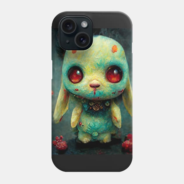 Green undead bunny Phone Case by BloodRubyz