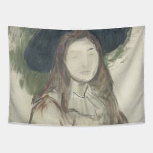 Julie Manet au chapeau Liberty by Berthe Morisot Tapestry