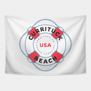 Currituck Beach, NC Summertime Vacationing Life Preserver Tapestry
