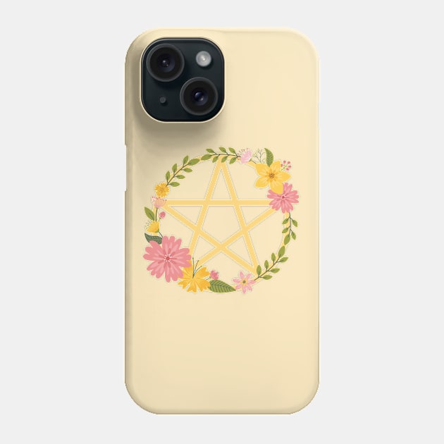 Midsummer Floral Pentacle Design Cheeky Witch® Phone Case by Cheeky Witch