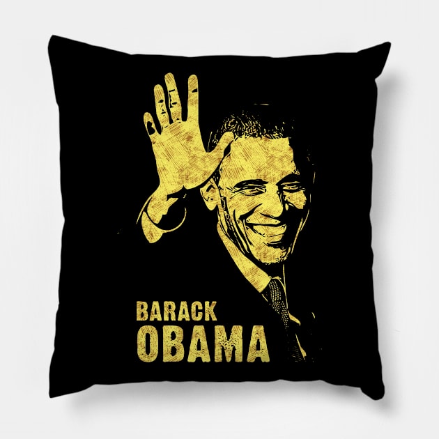 BARACK OBAMA Presidential Portrait Abstract Art Style Tribute Pillow by Naumovski