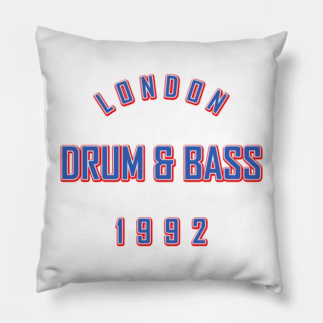 LONDON DRUM AND BASS 1992 Pillow by KIMIDIGI