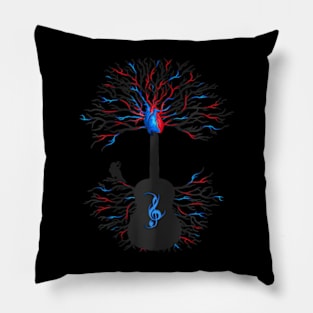 Acoustic Guitar Music Tree Of Life Guitarist Pillow