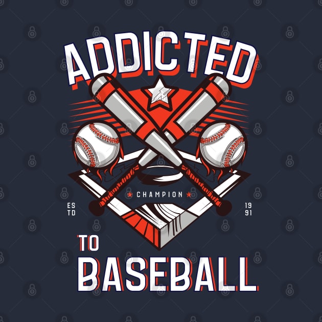 Addicted to baseball retro style by Syntax Wear