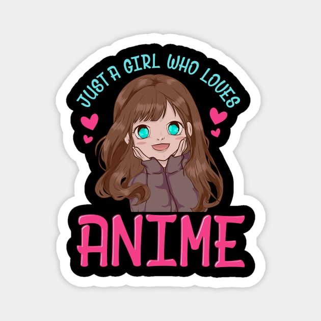 Cute & Funny Just A Girl Who Loves Anime Manga Magnet by theperfectpresents