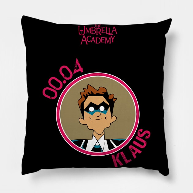 UMBRELLA ACADEMY: KLAUS CARTOON (PINK) Pillow by FunGangStore