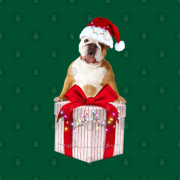 Bulldog Christmas T-shirt by Uniquewear