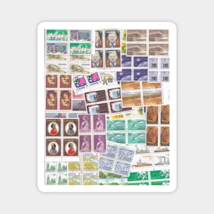 Vintage Canada Postage Stamp collage Magnet